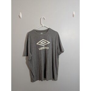 Umbro Shirt Men's XXL Athletic Gray Cotton Activewear Tee
